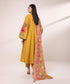 Women's Unstitched Cambric Embroidered Yellow 3 Piece Suit